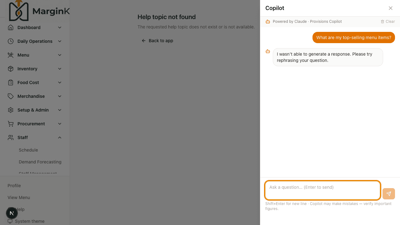 Copilot guided operational answer